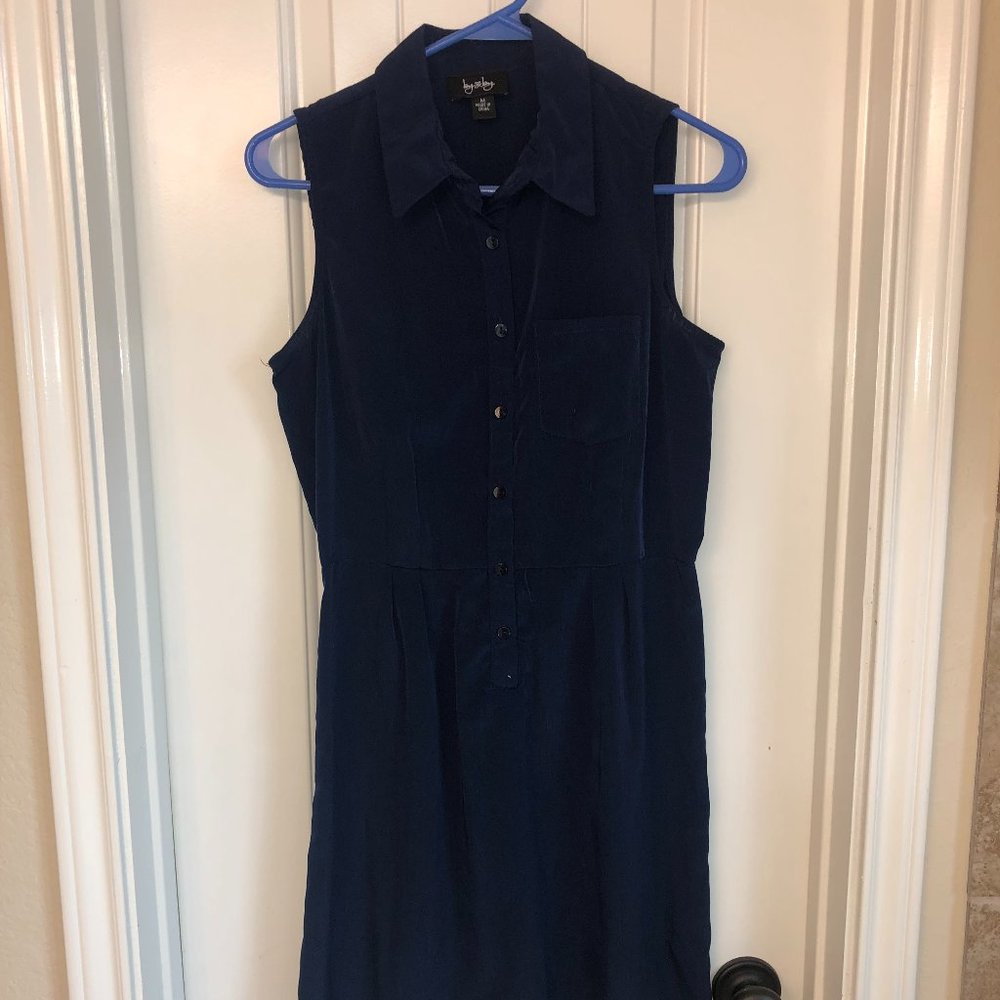 By By Navy Button Front Dress